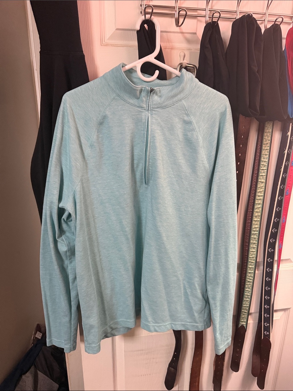 Light Blue Men’s Quarter-Zip Performance Sweater